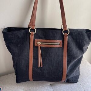 Banana Republic Black and Brown Tote Bag